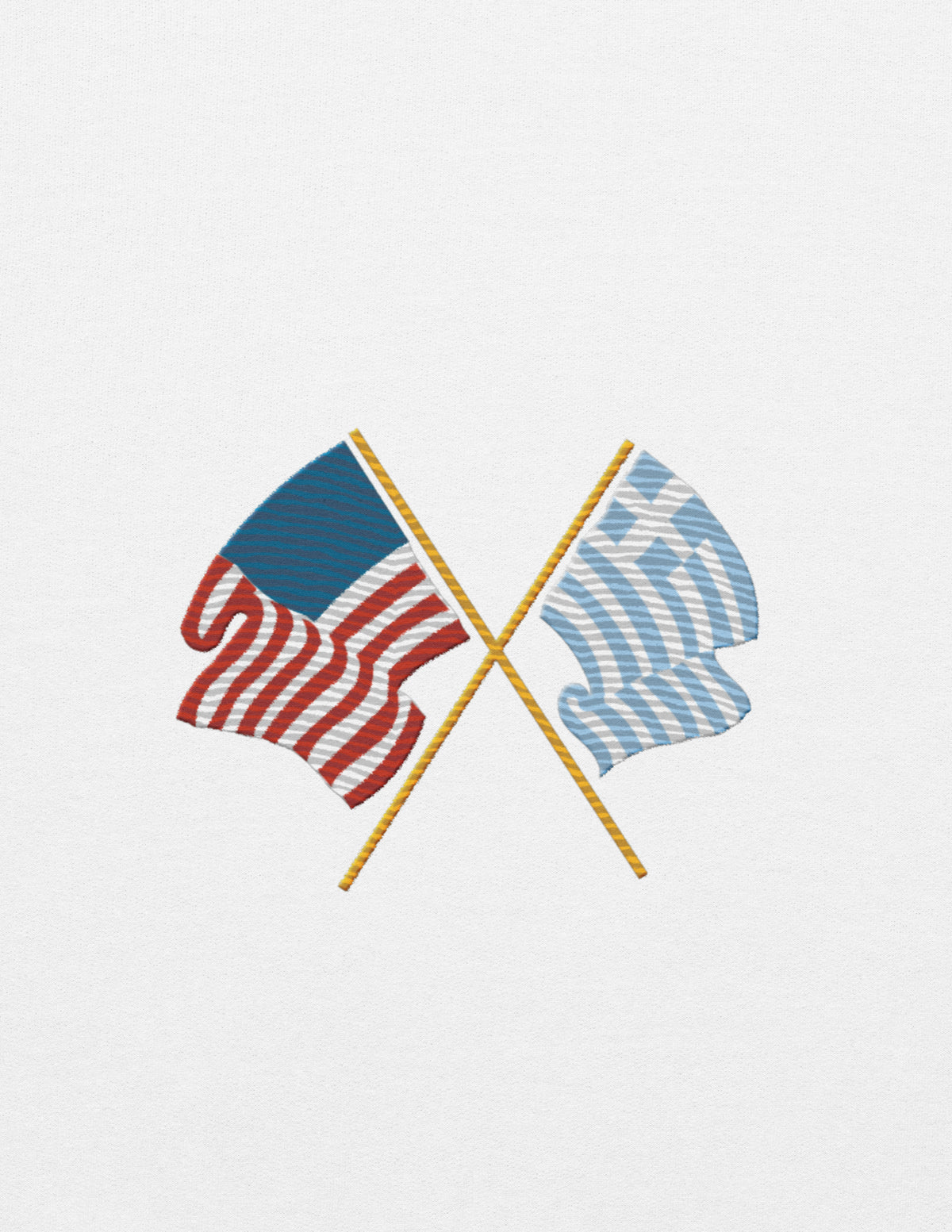 Embroidered Greek and American Flag Sweatshirt