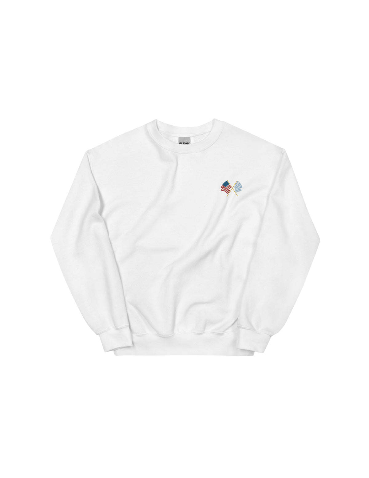 Embroidered Greek and American Flag Sweatshirt