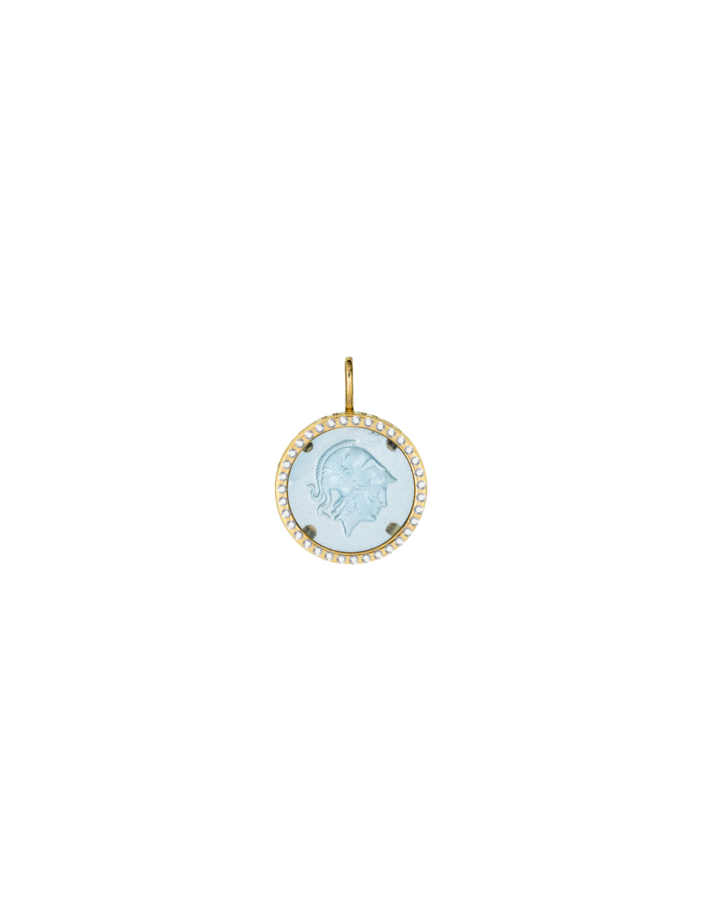 Meandros Athena Coin Charm - Blue Spinel