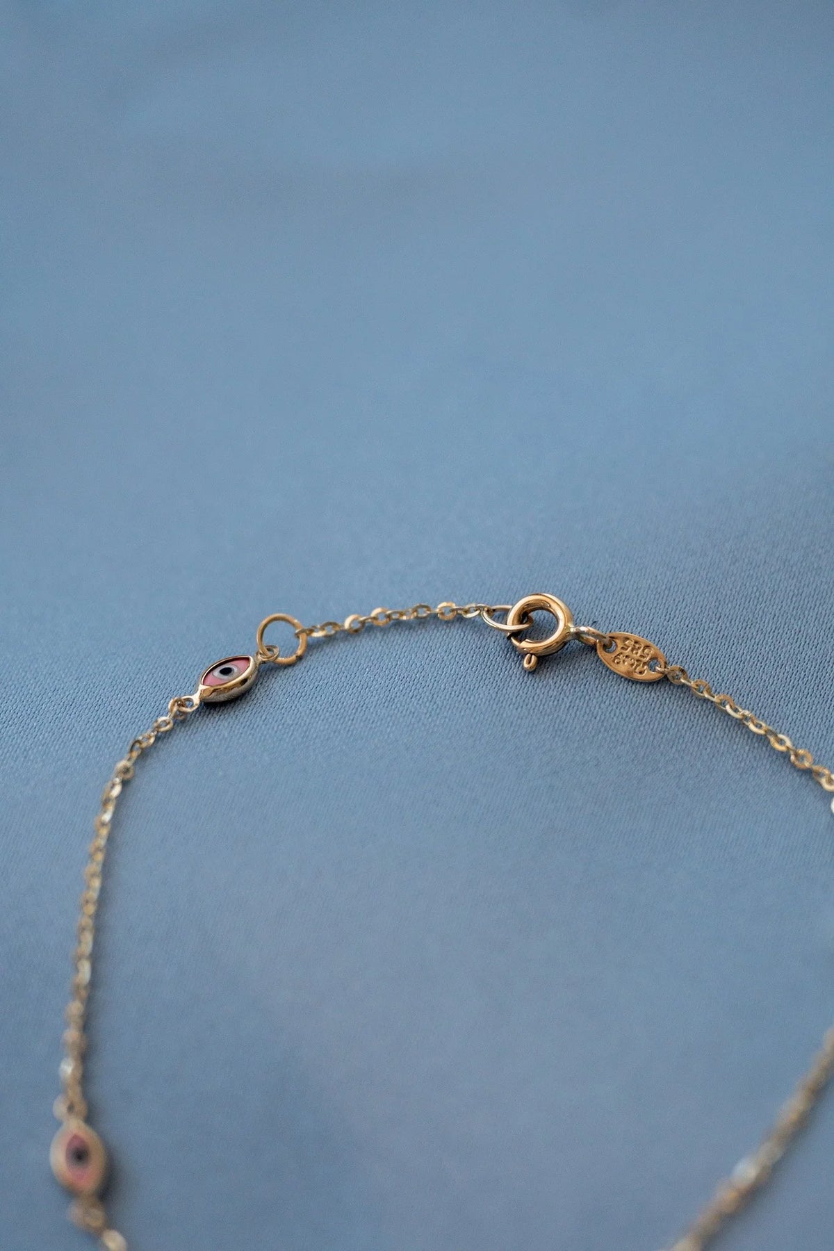 Evil Eye Station Bracelet - Pink