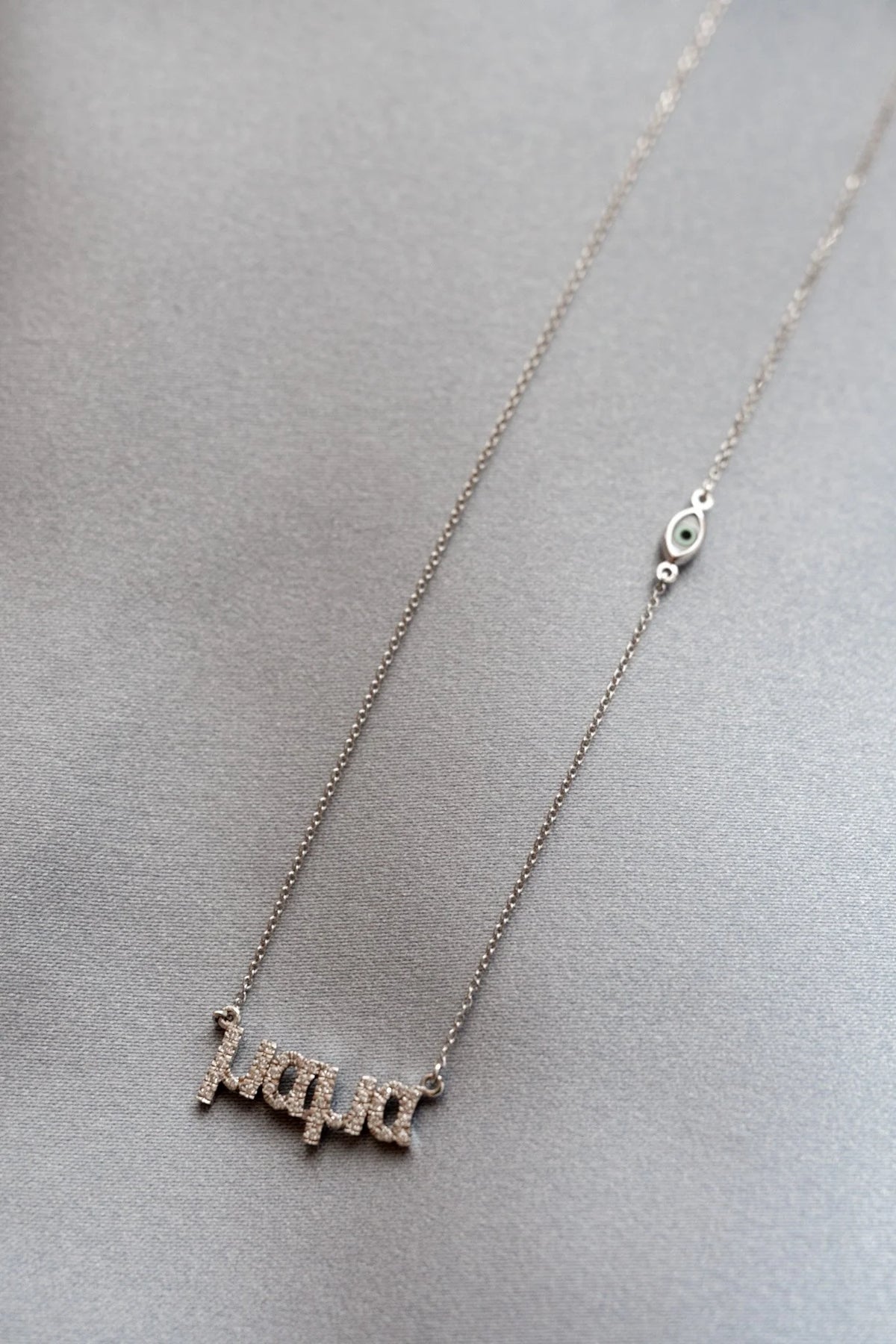 Diamond Mama Necklace with Evil Eye