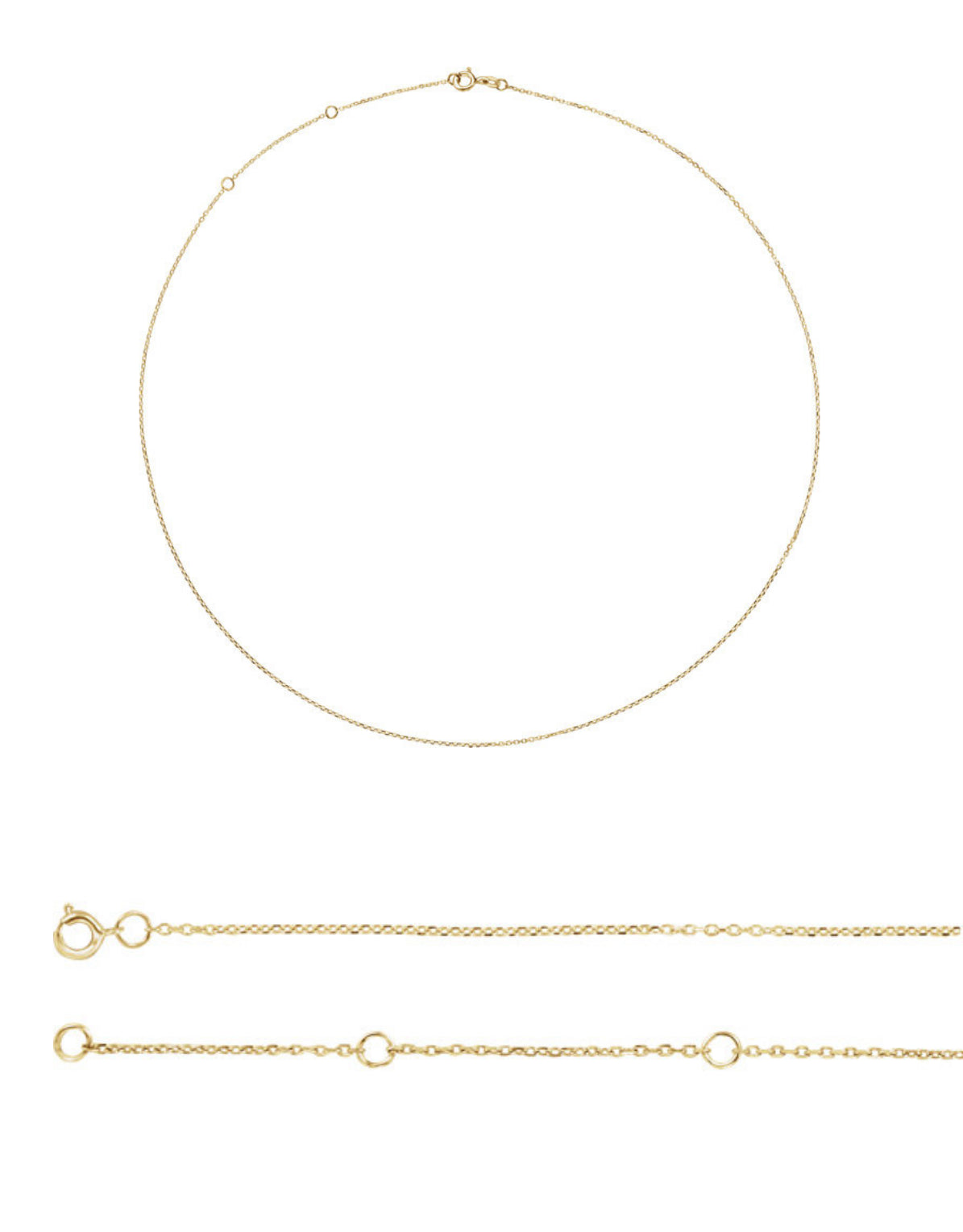 Diamond Cut Chain + Blue Bead
