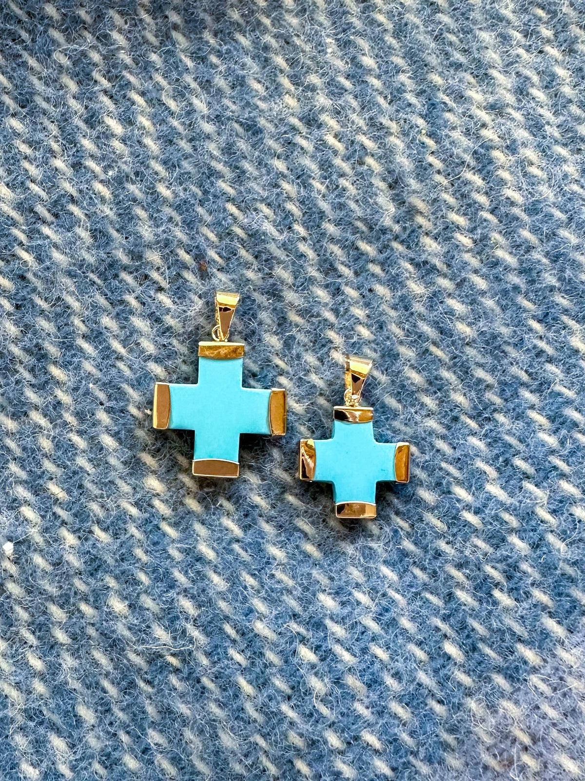Turquoise Cross Charm - Large