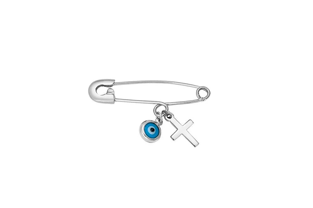 Evil Eye + Cross Baby Pin