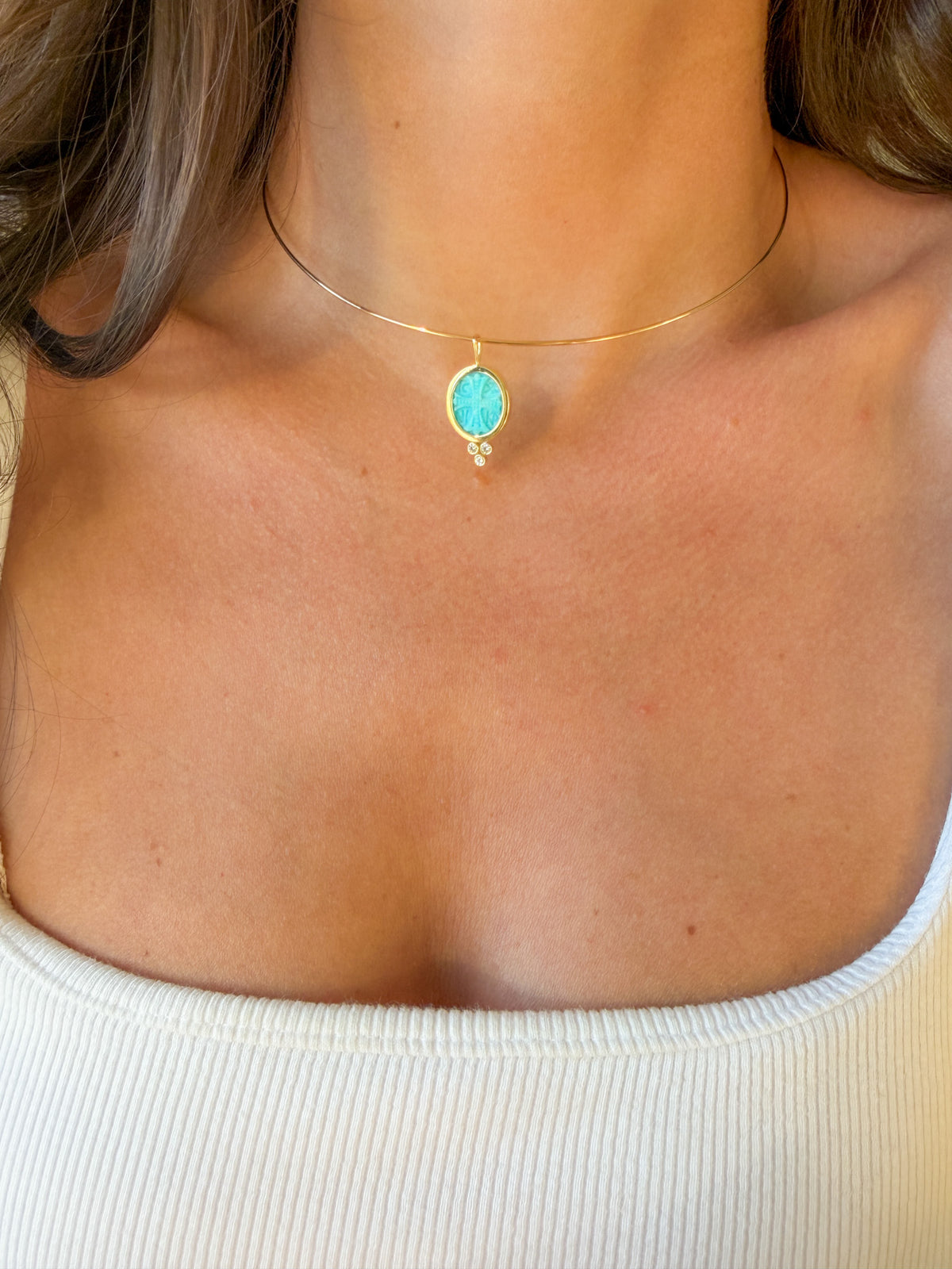 Oval Stone Konstantina Charm - Turquoise