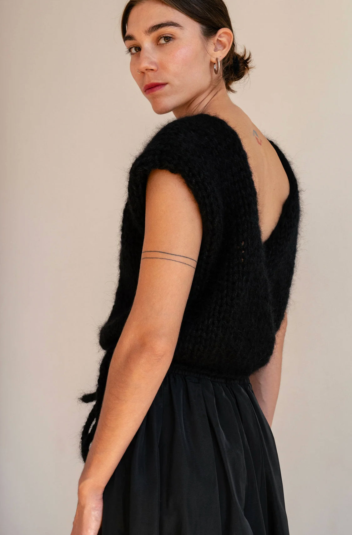 Mohair Wrap Vest in Night