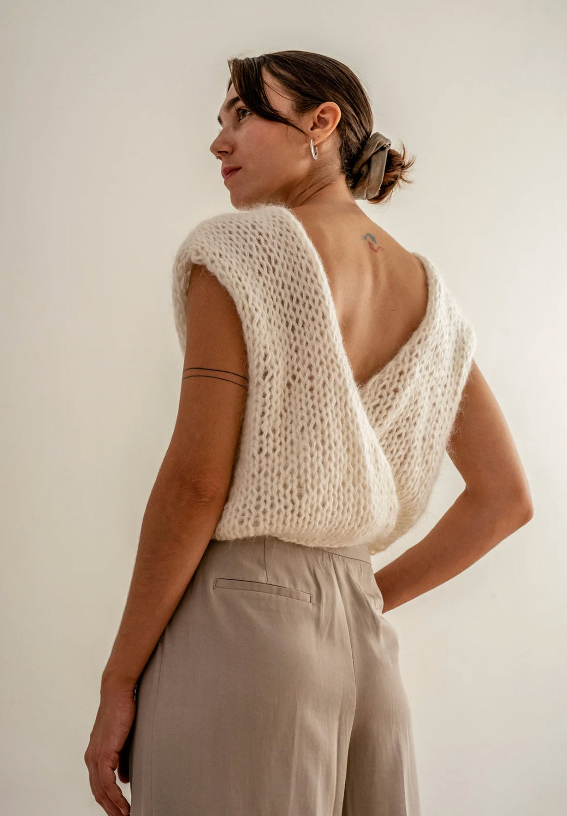 Mohair Wrap Vest in Cloud