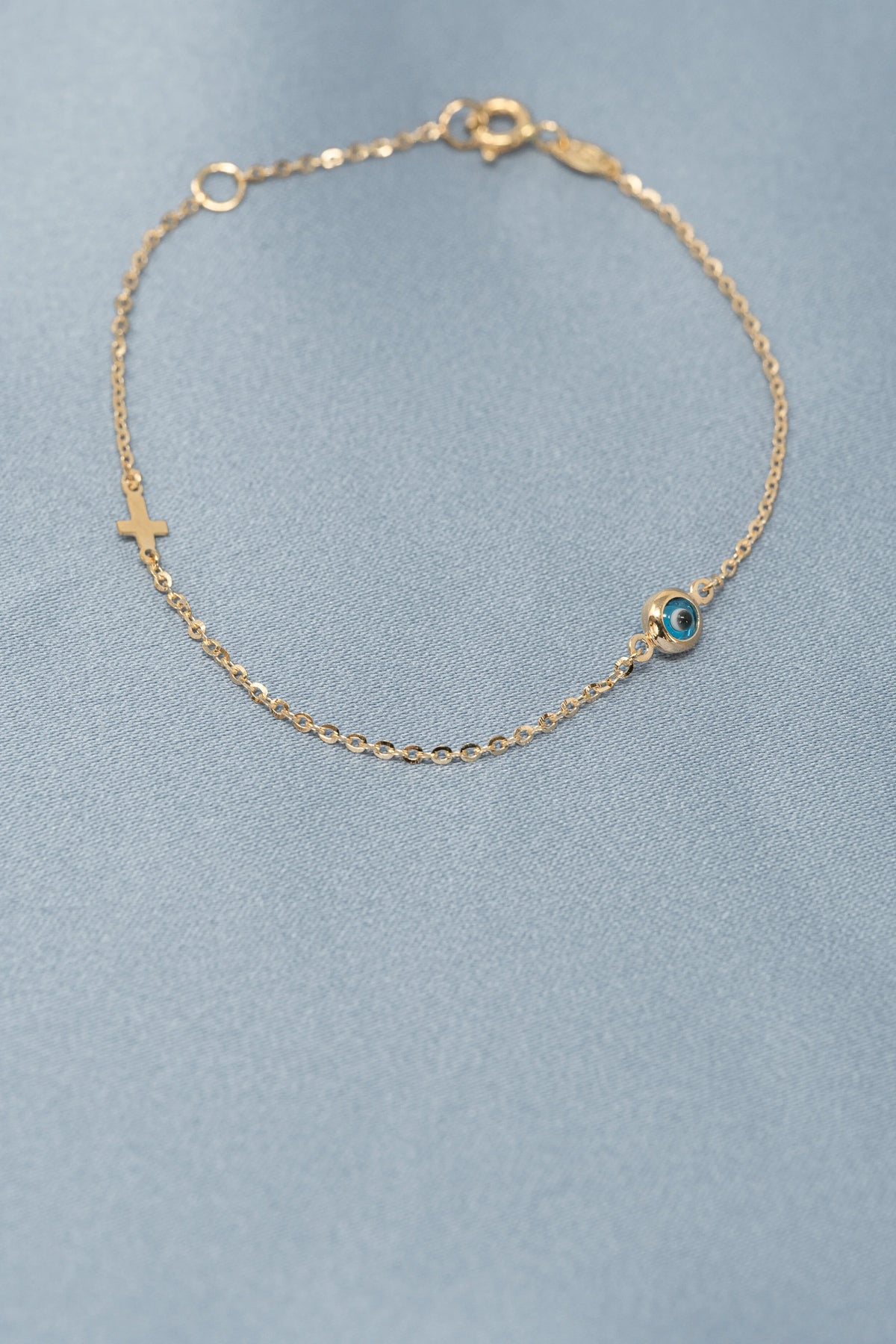 Cross and Eye Bracelet - 2 Sizes