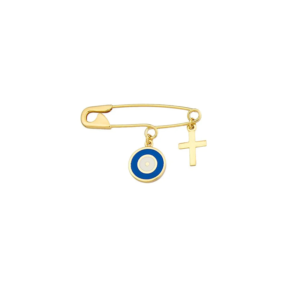 Blue Enamel Evil Eye Pin