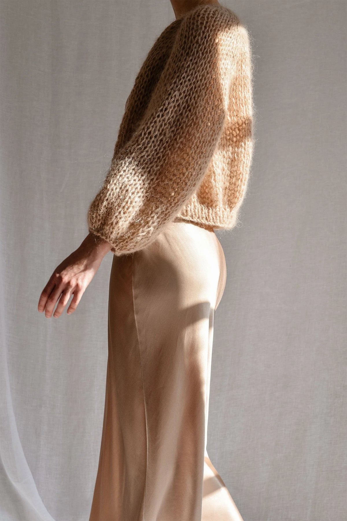Airy Mohair Bomber in Honey