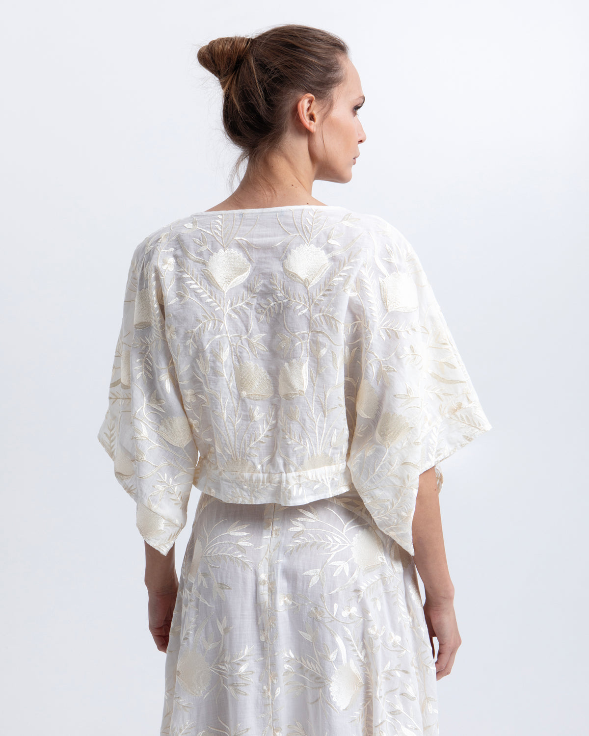 Floral Embroidered Cropped Top