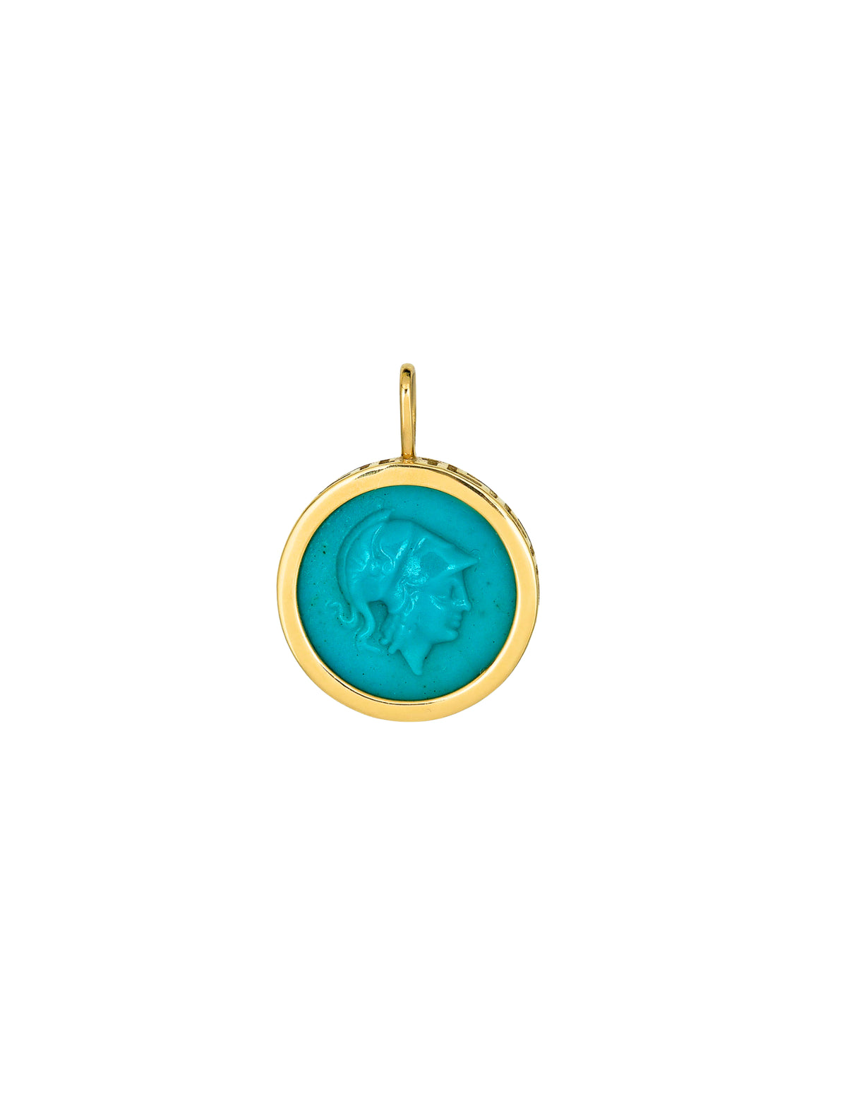 Meandros Athena Coin Charm - Gem Silica