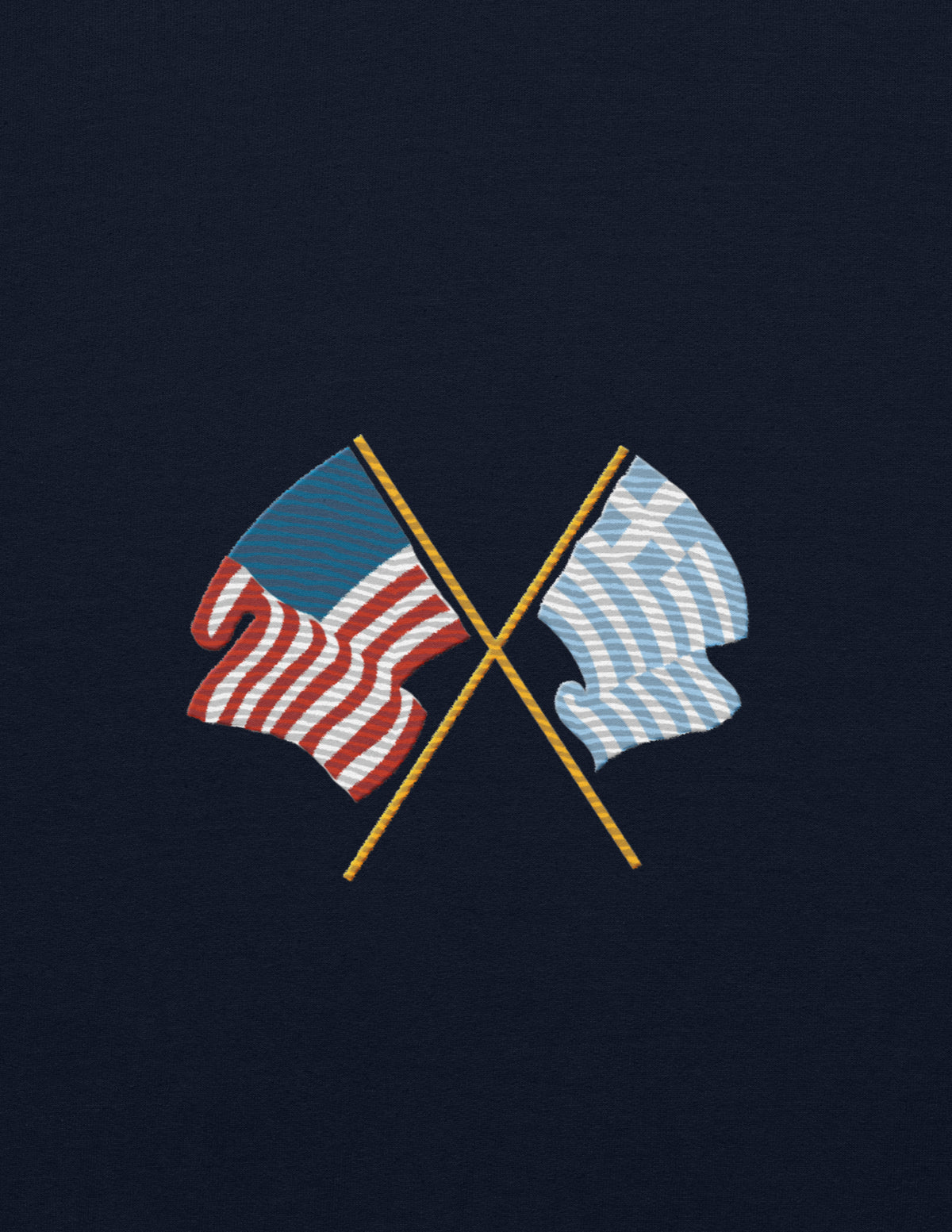 Embroidered Greek and American Flag Sweatshirt