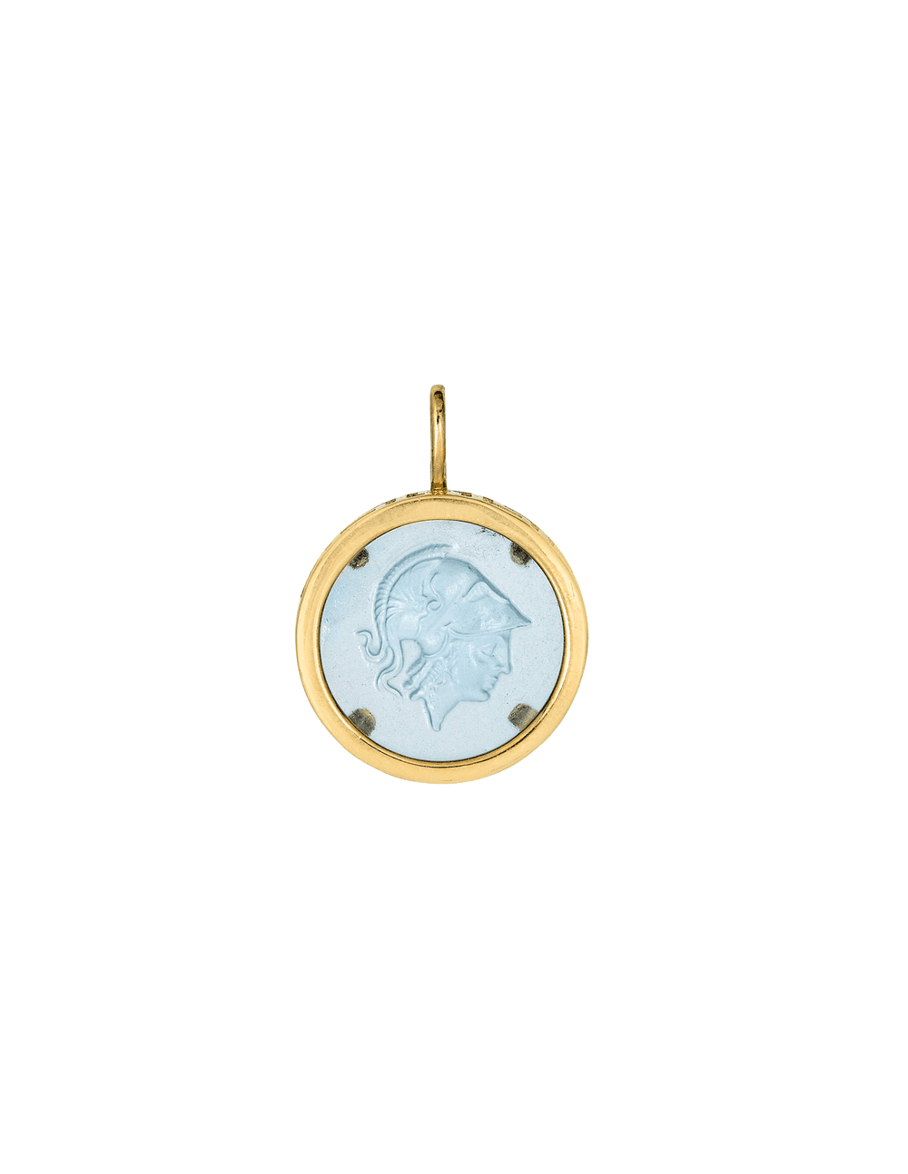 Meandros Athena Coin Charm - Blue Spinel