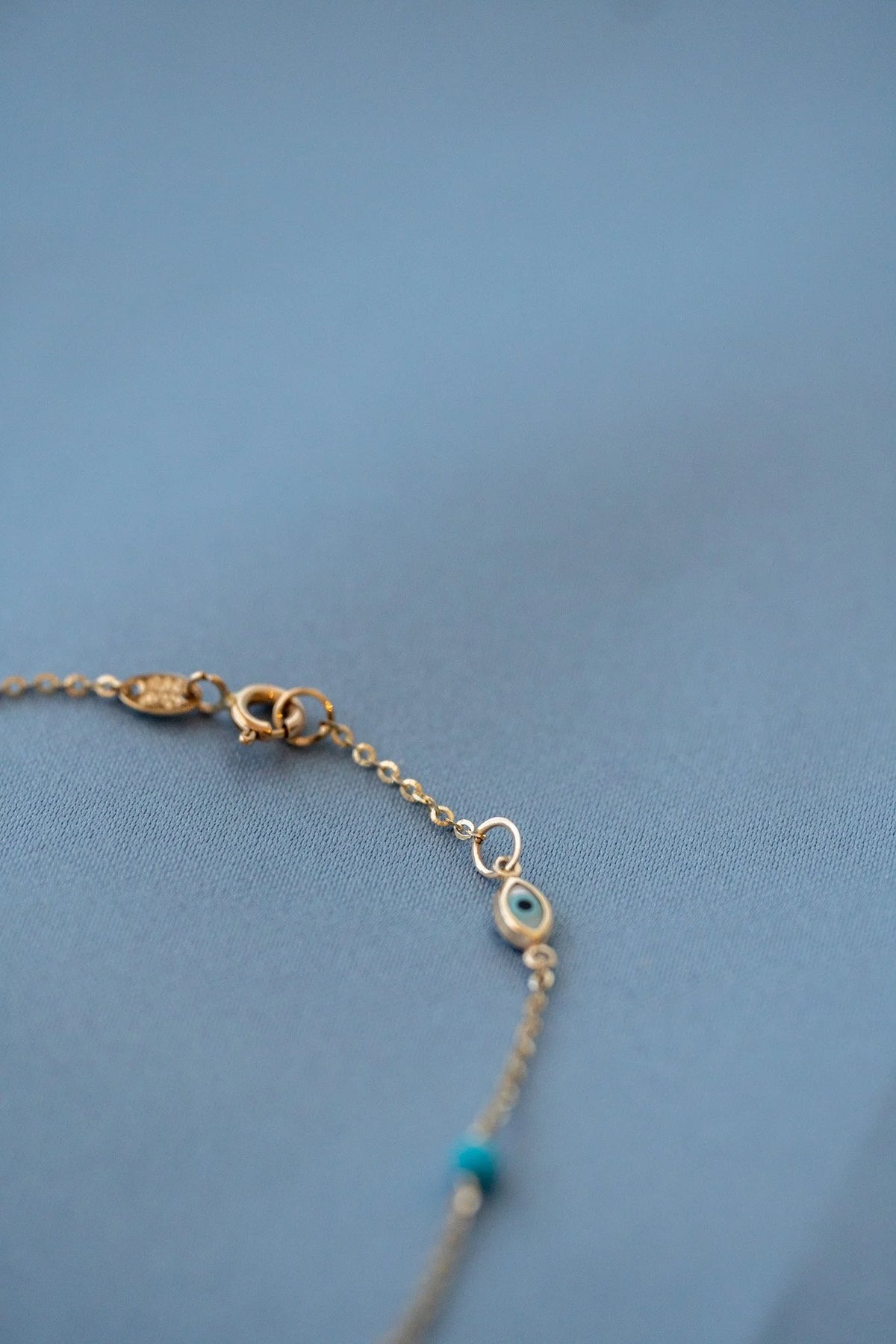Evil Eye Station Bracelet - Turquoise Beads