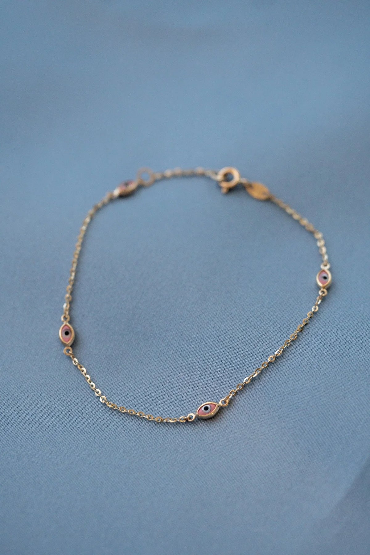 Evil Eye Station Bracelet - Pink