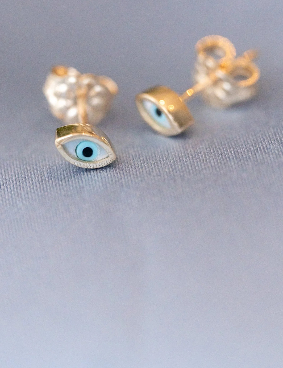 Mother of Pearl Evil Eye Studs
