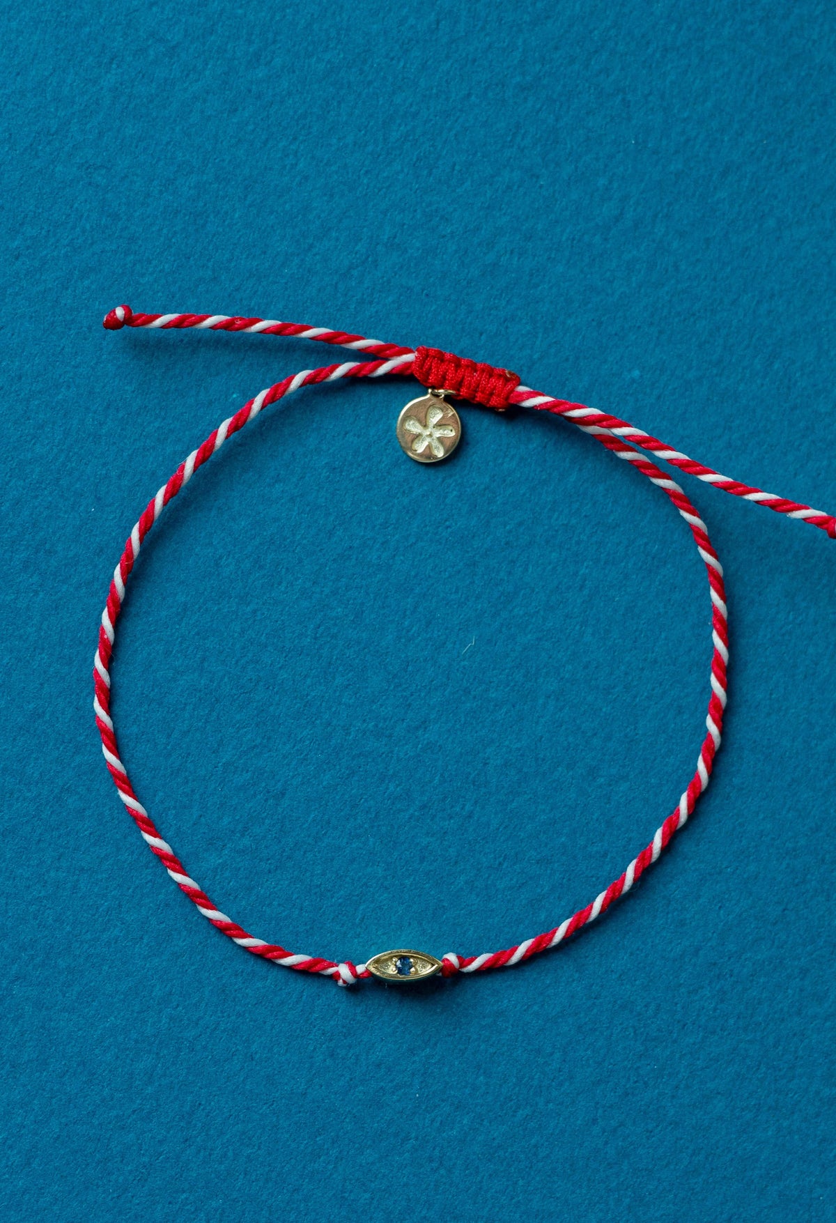 Solid Gold Evil Eye March Bracelet