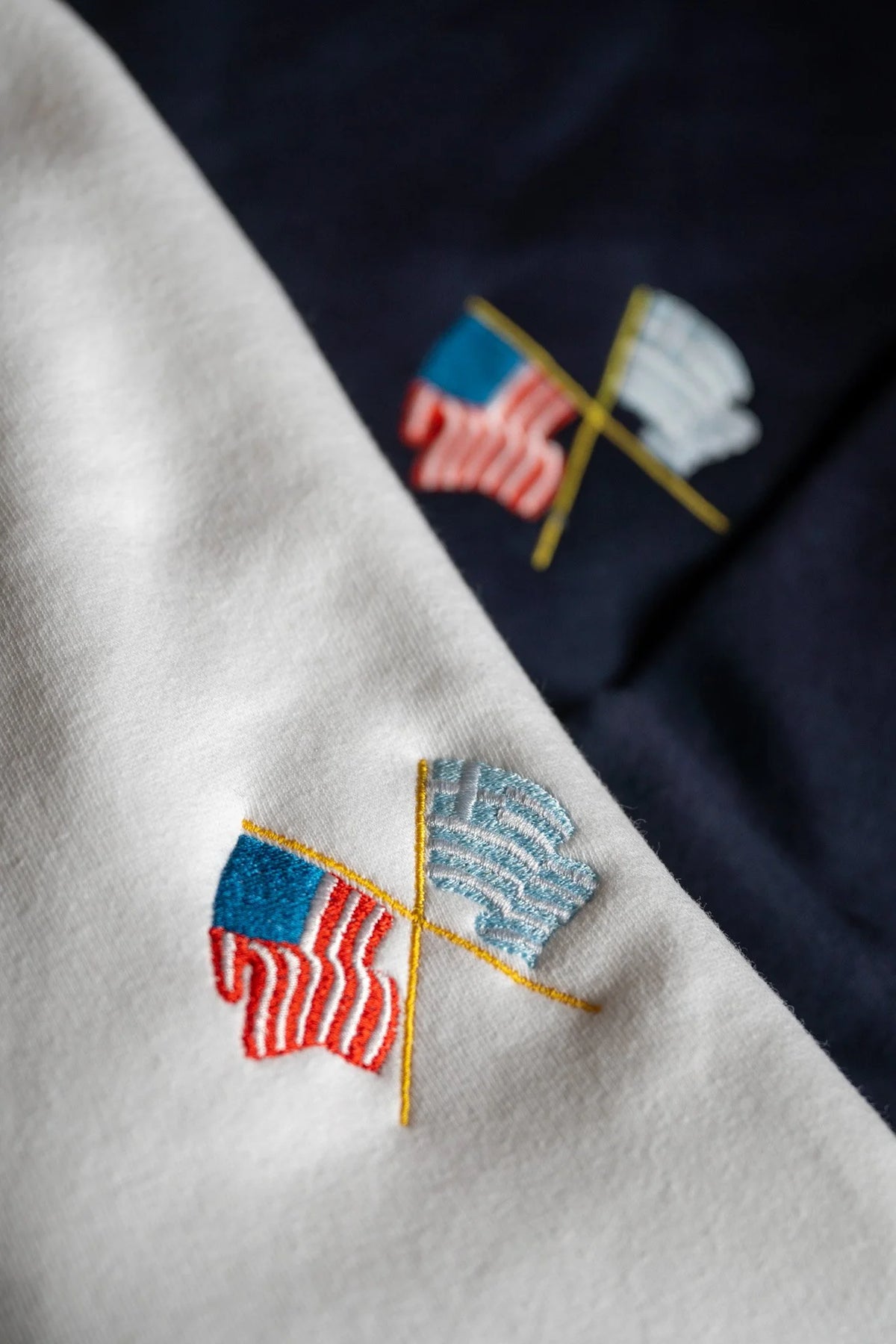Embroidered Greek and American Flag Sweatshirt
