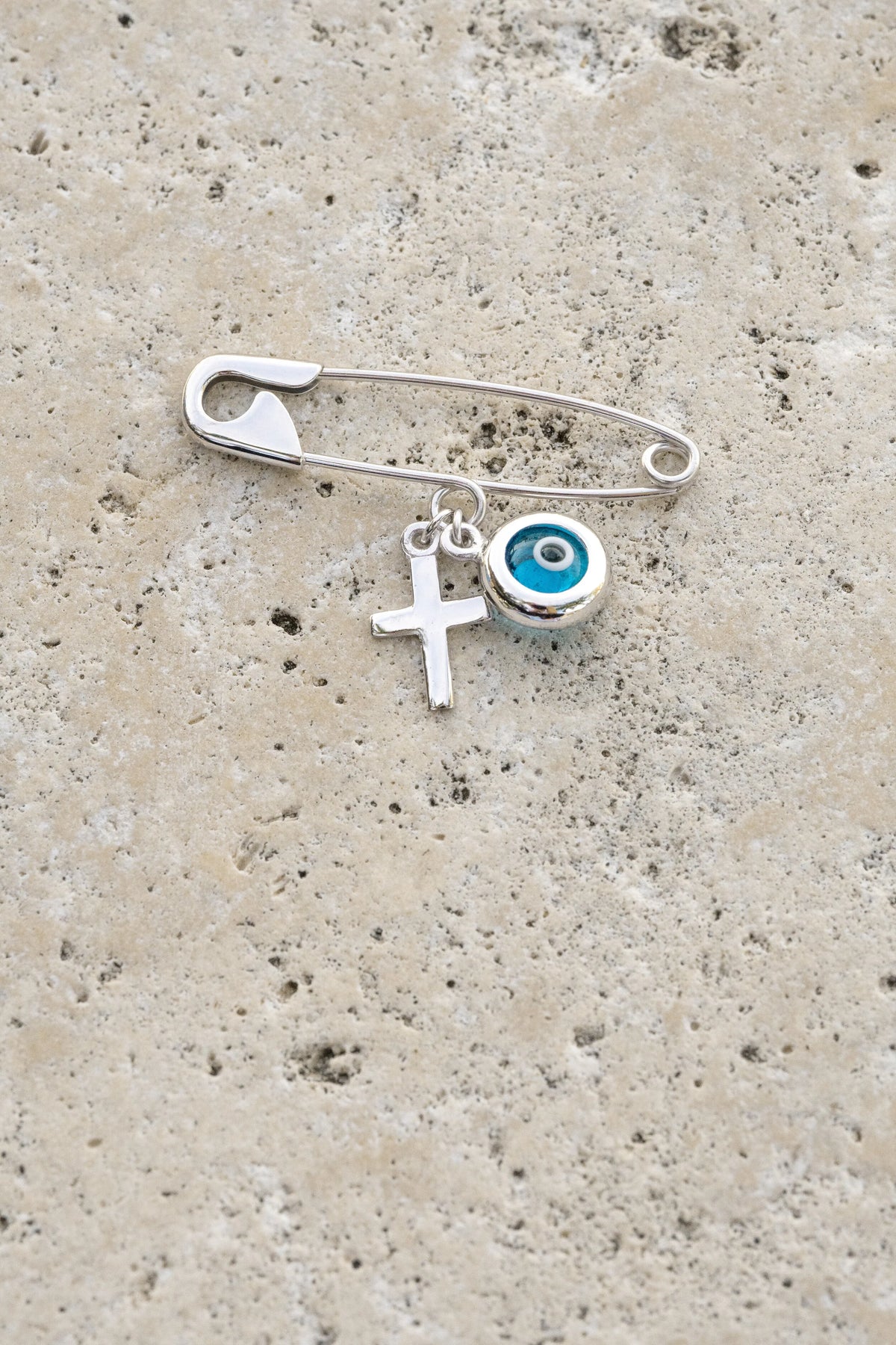 Evil Eye + Cross Baby Pin