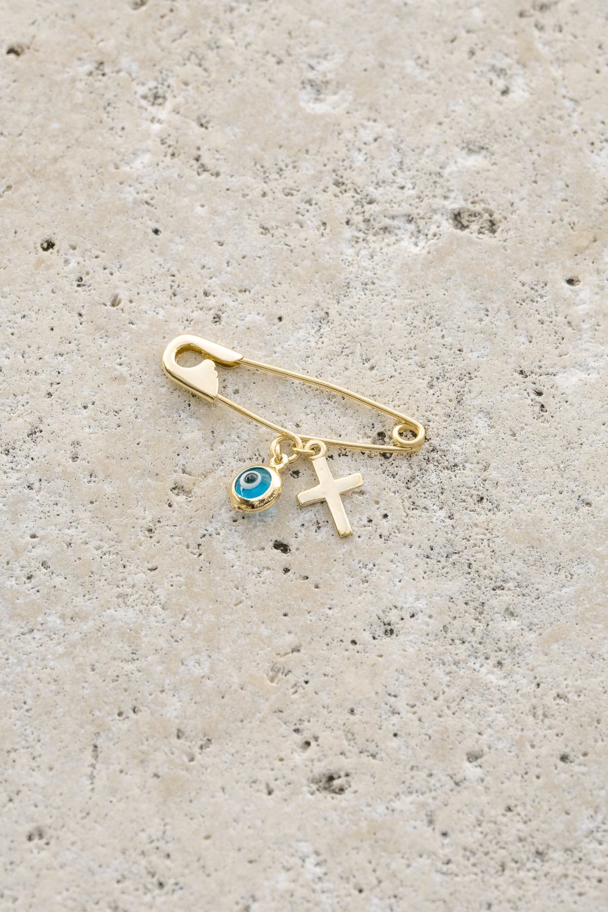 Evil Eye + Cross Baby Pin