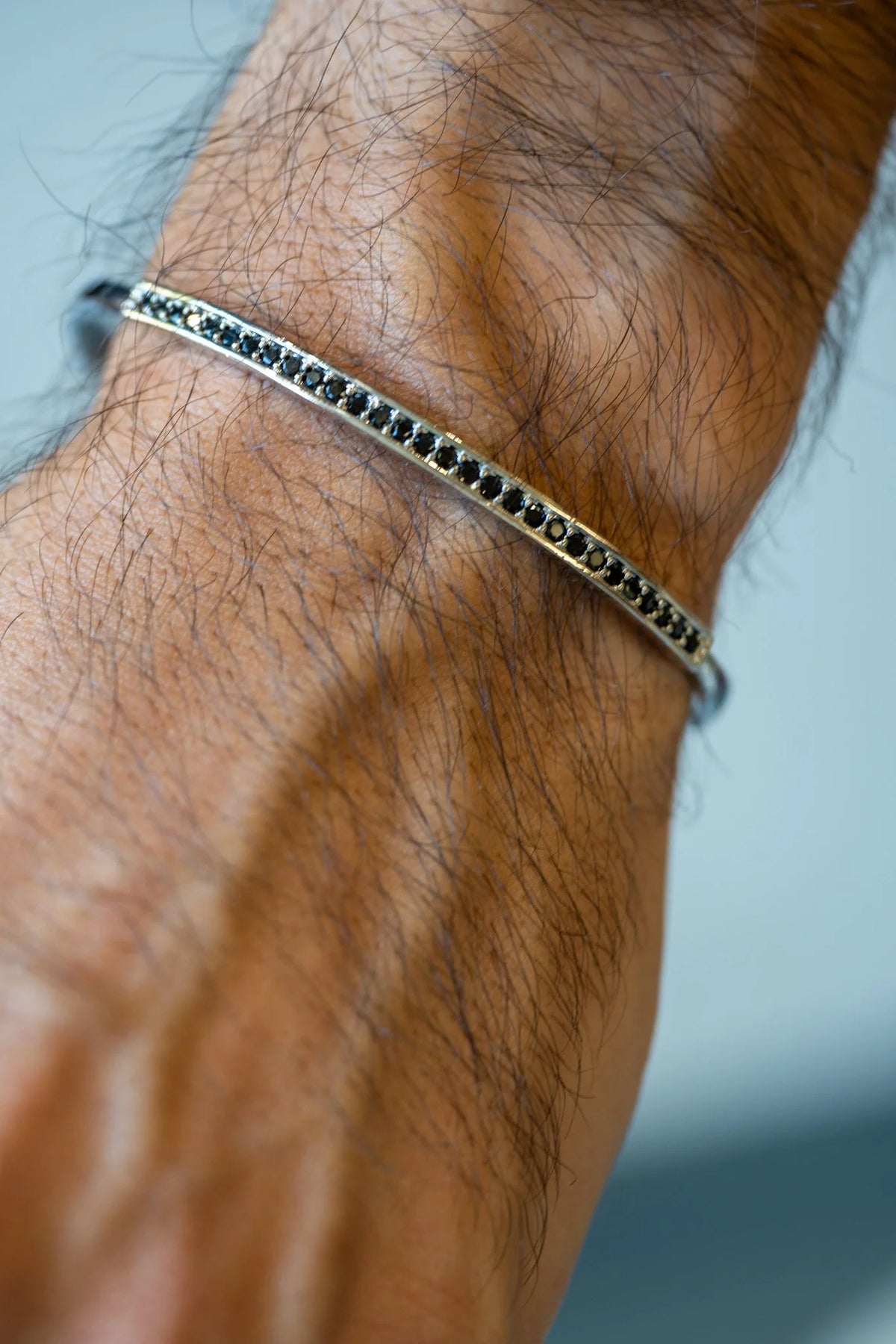 Black Stone Cuff Bracelet