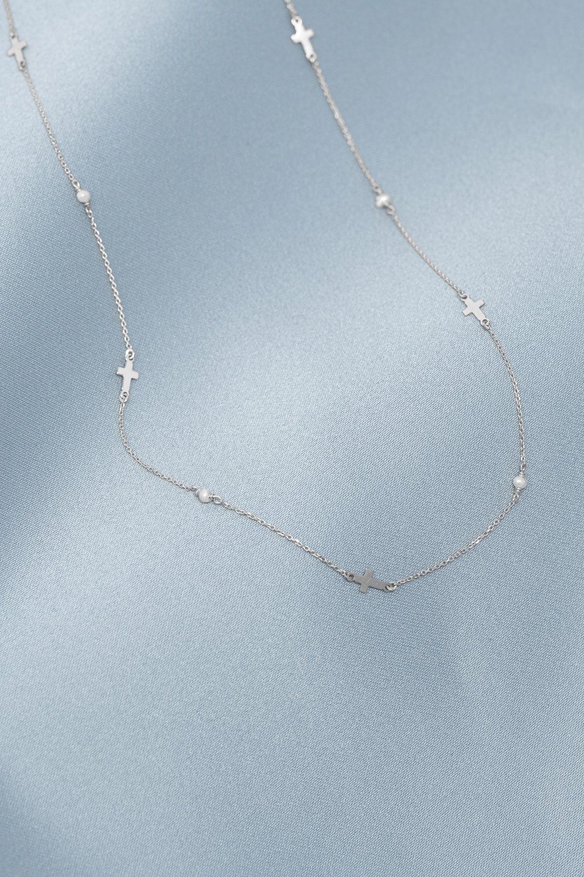 Cross + Pearl Necklace