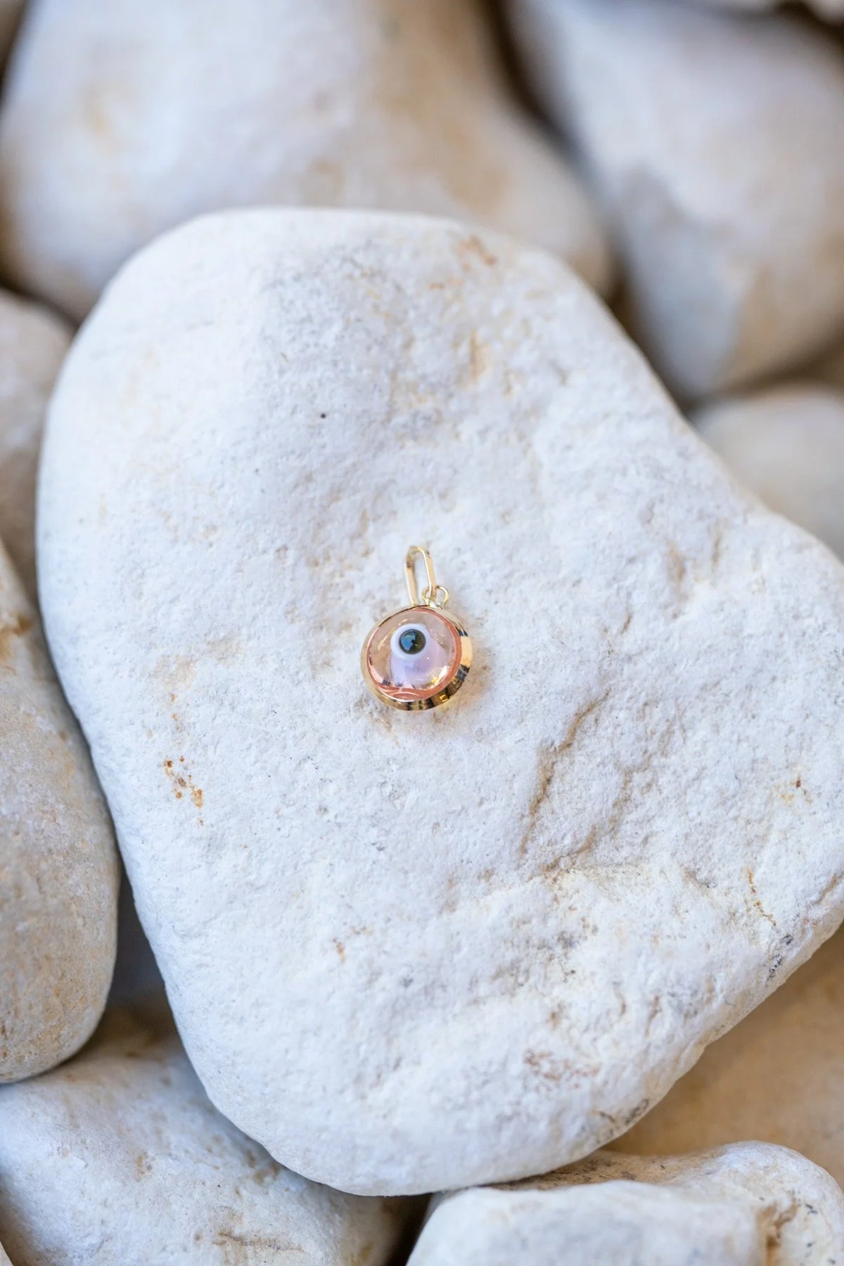 Pale Pink Crystal Eye Charm