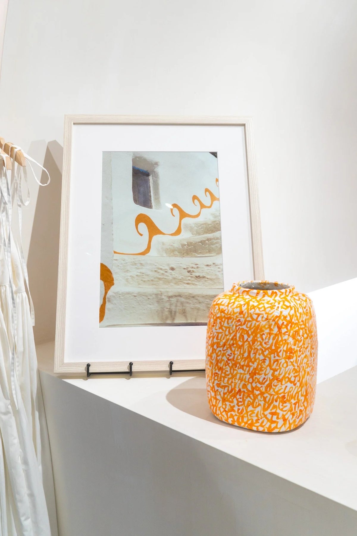 "7 Wishes Vessel Orange and White" - Theodora Miller