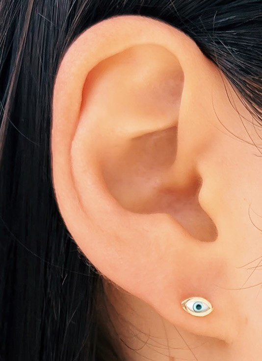 Mother of Pearl Evil Eye Studs