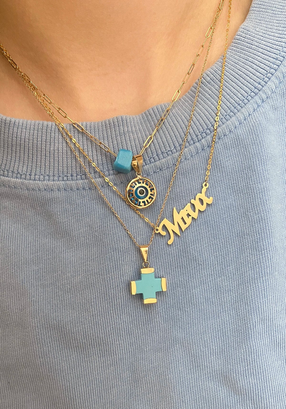 Greek Nameplate Necklace