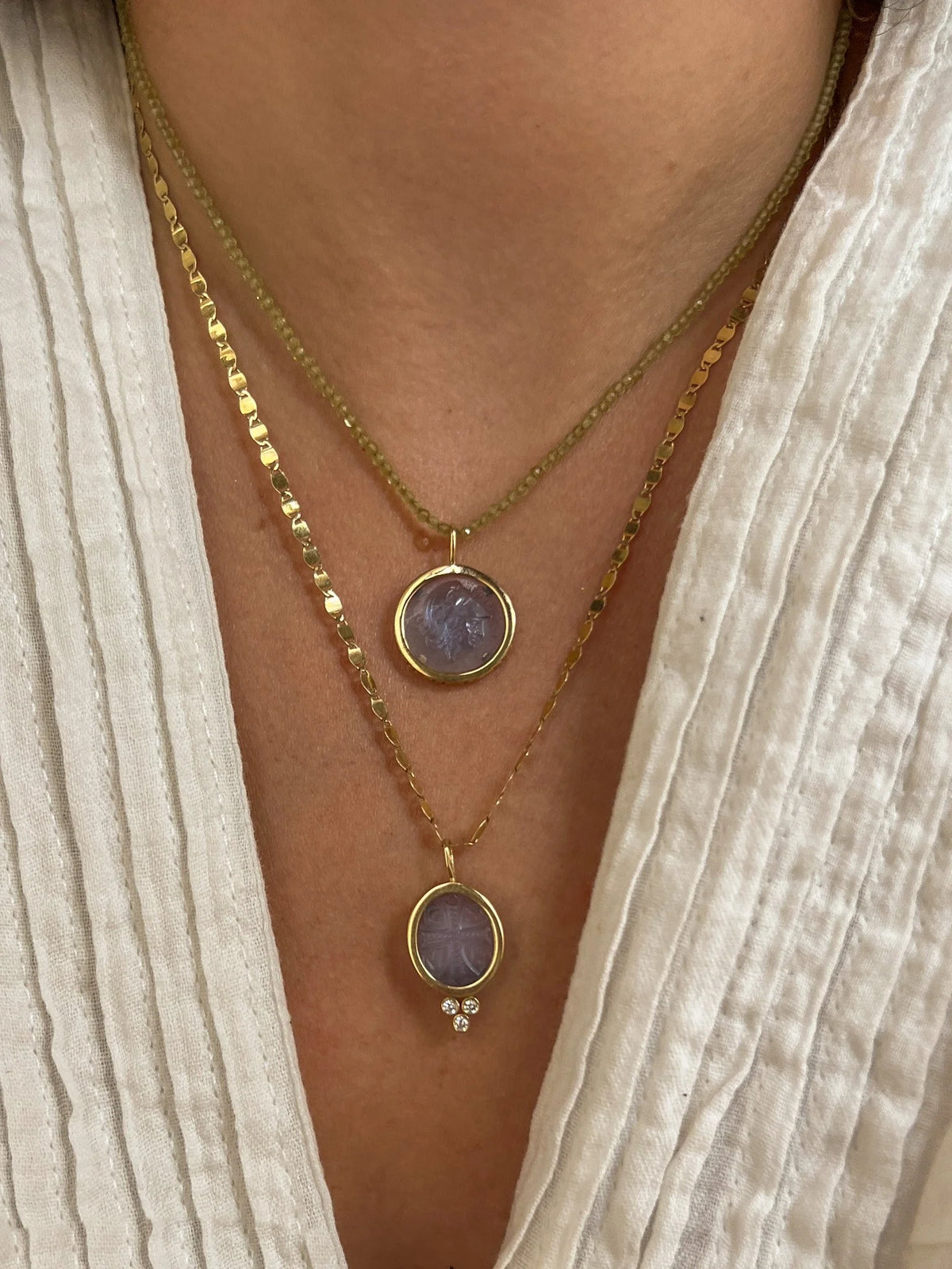 Oval Stone Konstantina Charm - Blue Spinel