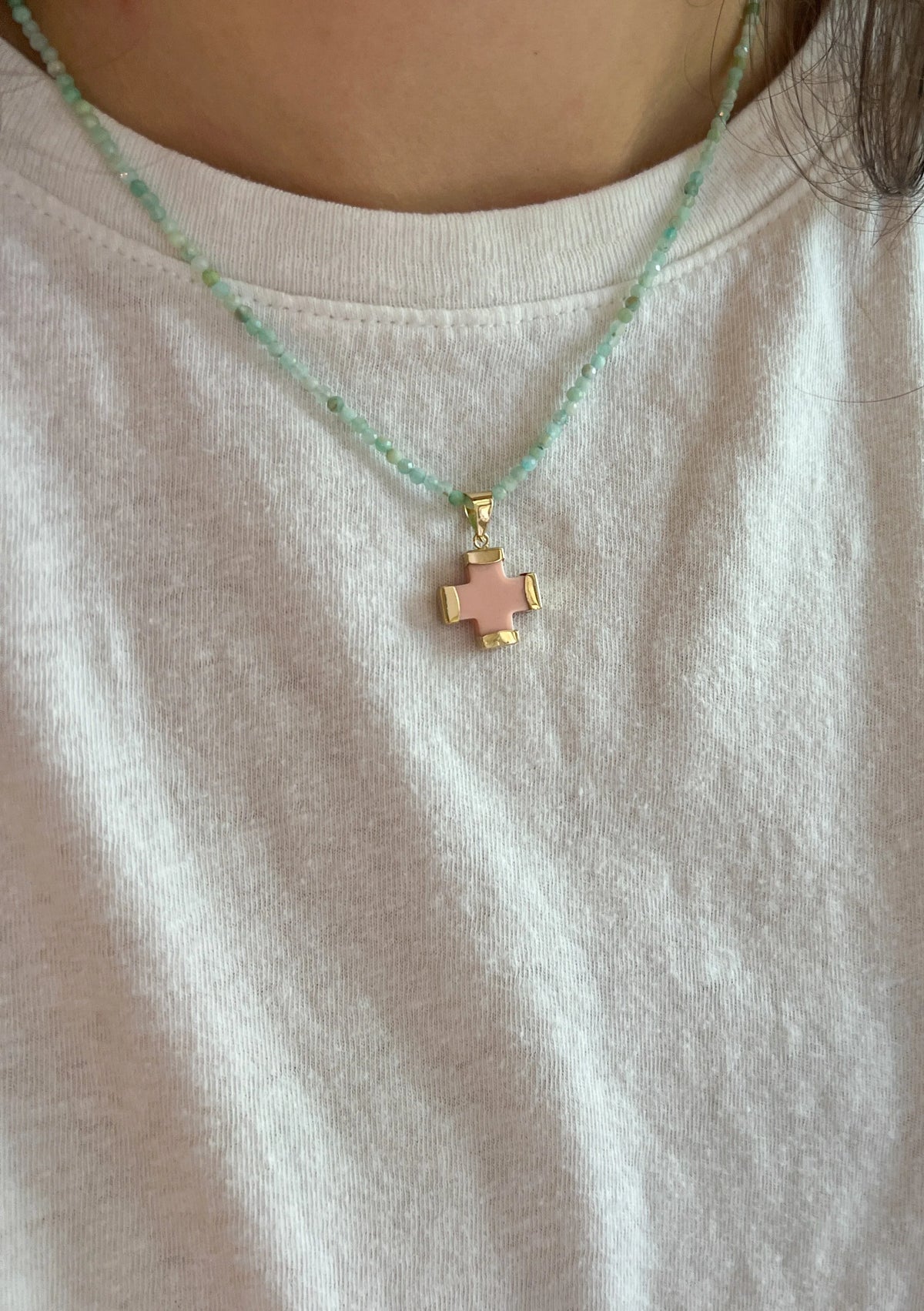 Pink Cross Charm - Small