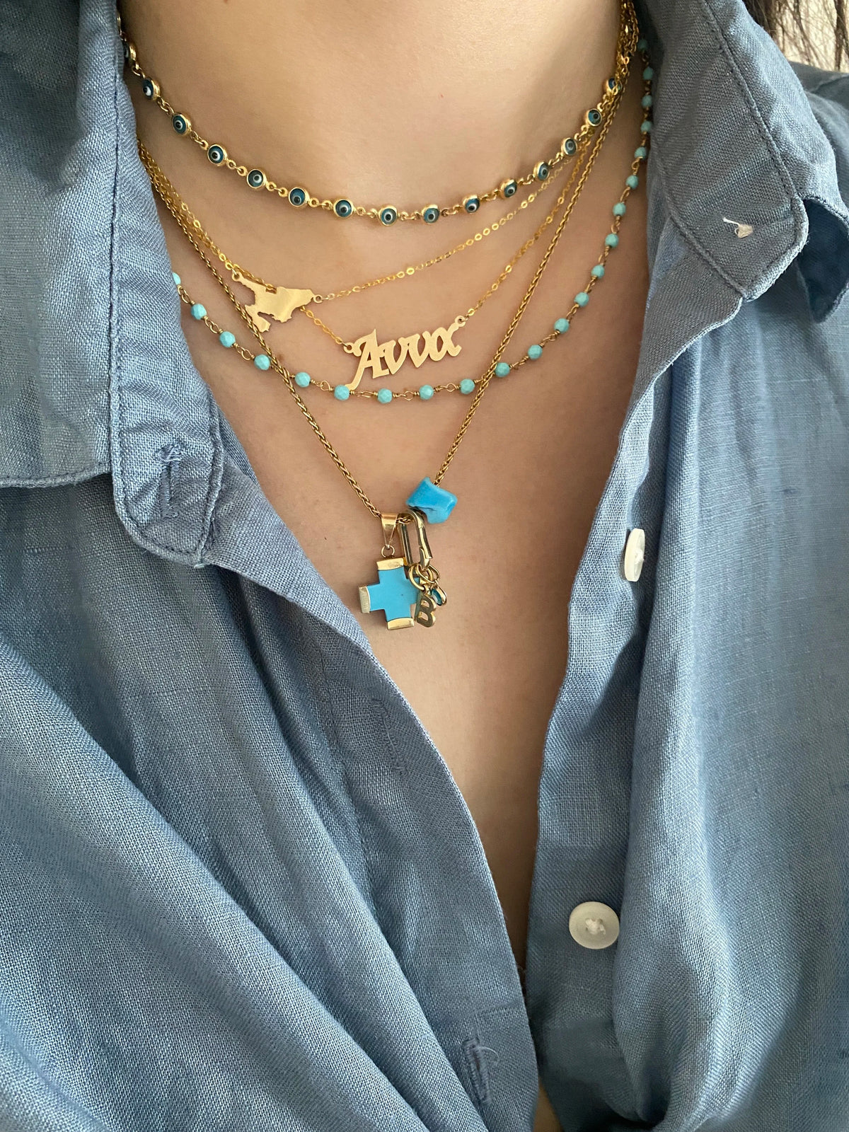 Greek Nameplate Necklace