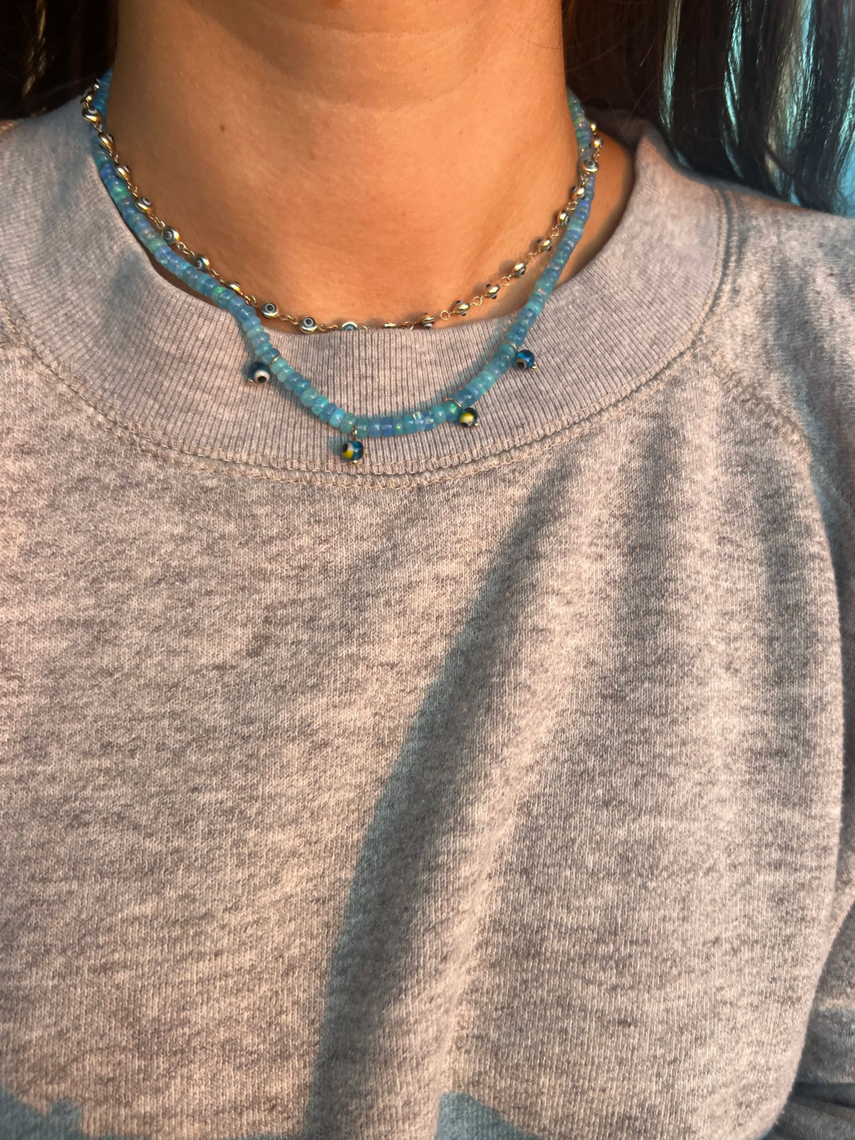 Iris Necklace - Blue Opal