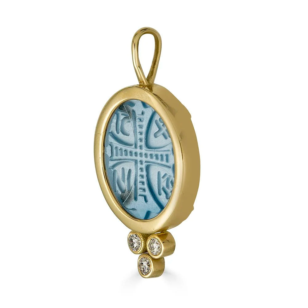 Oval Stone Konstantina Charm - Blue Spinel