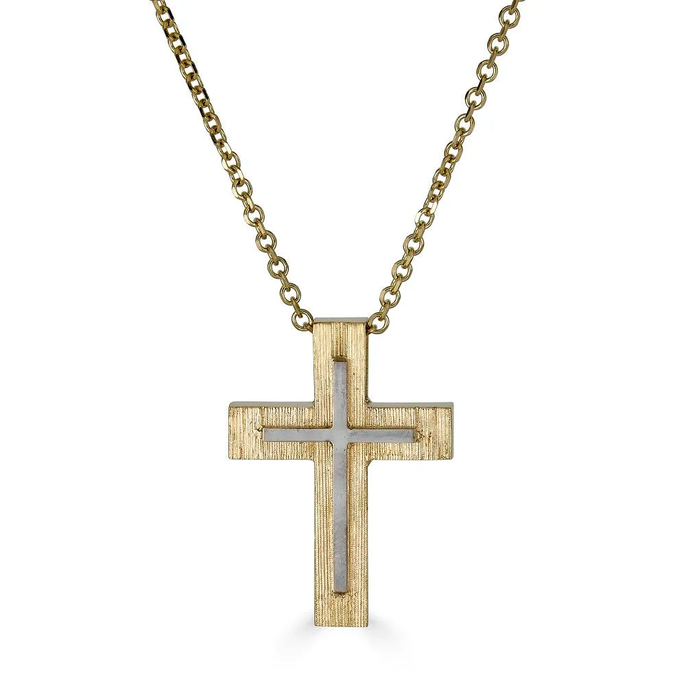 Brushed Gold Cross
