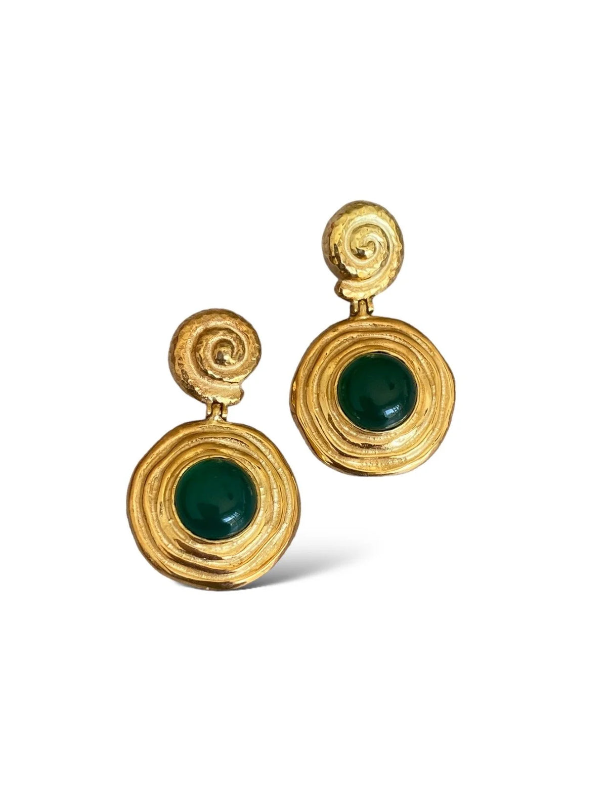 Tethys Earrings - Green Agate