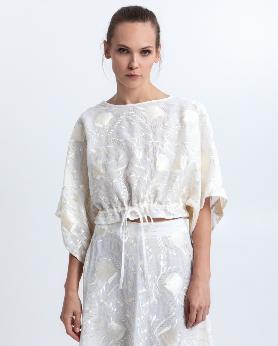 Floral Embroidered Cropped Top