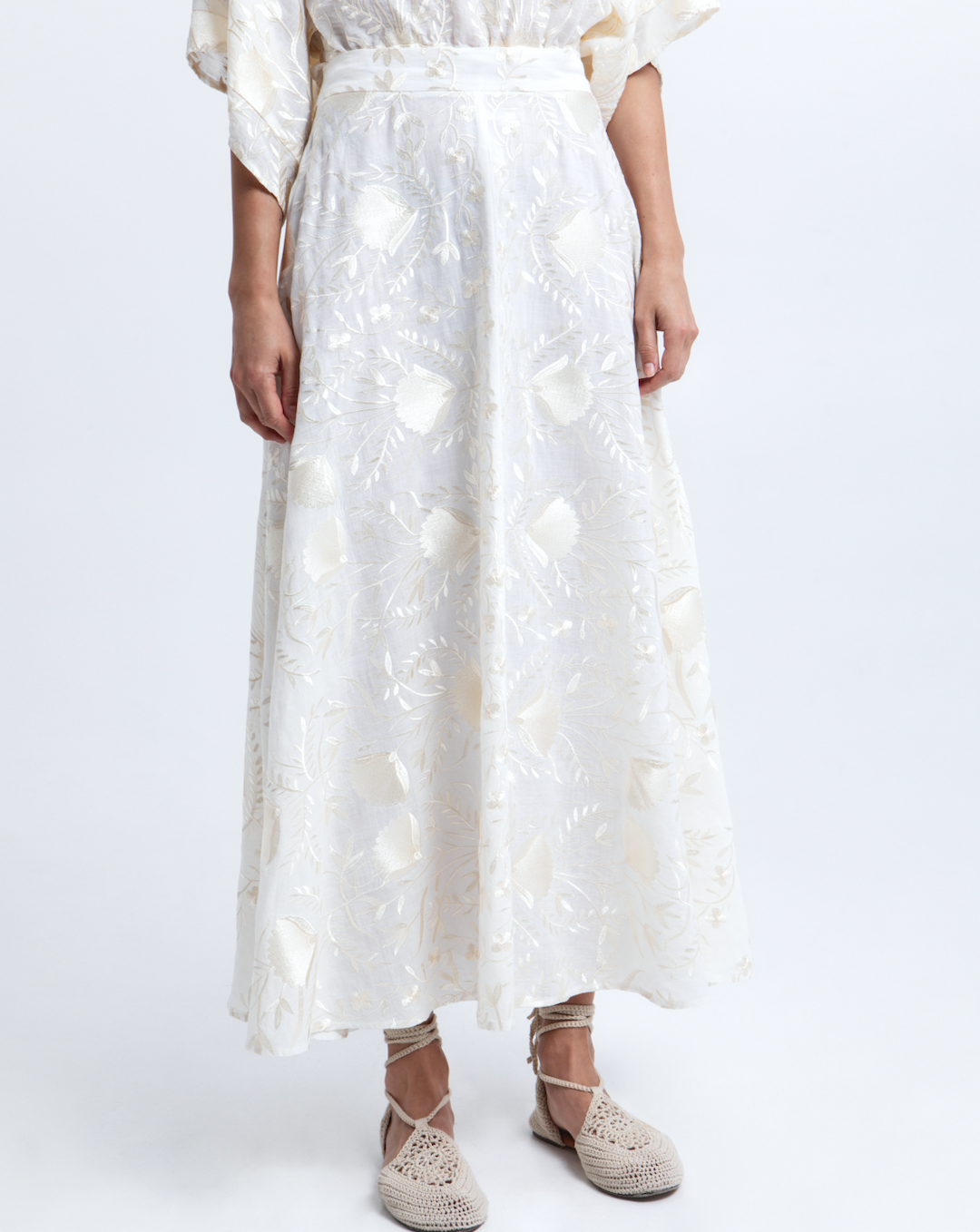 Floral Embroidered Skirt