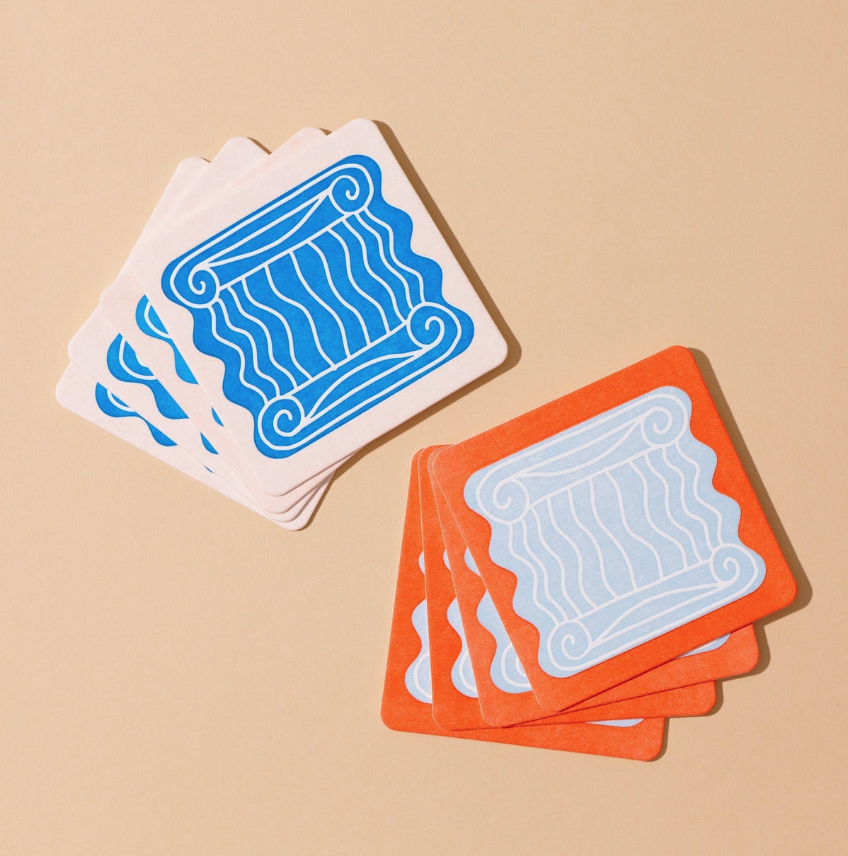Greek Column Letterpress Coaster Set