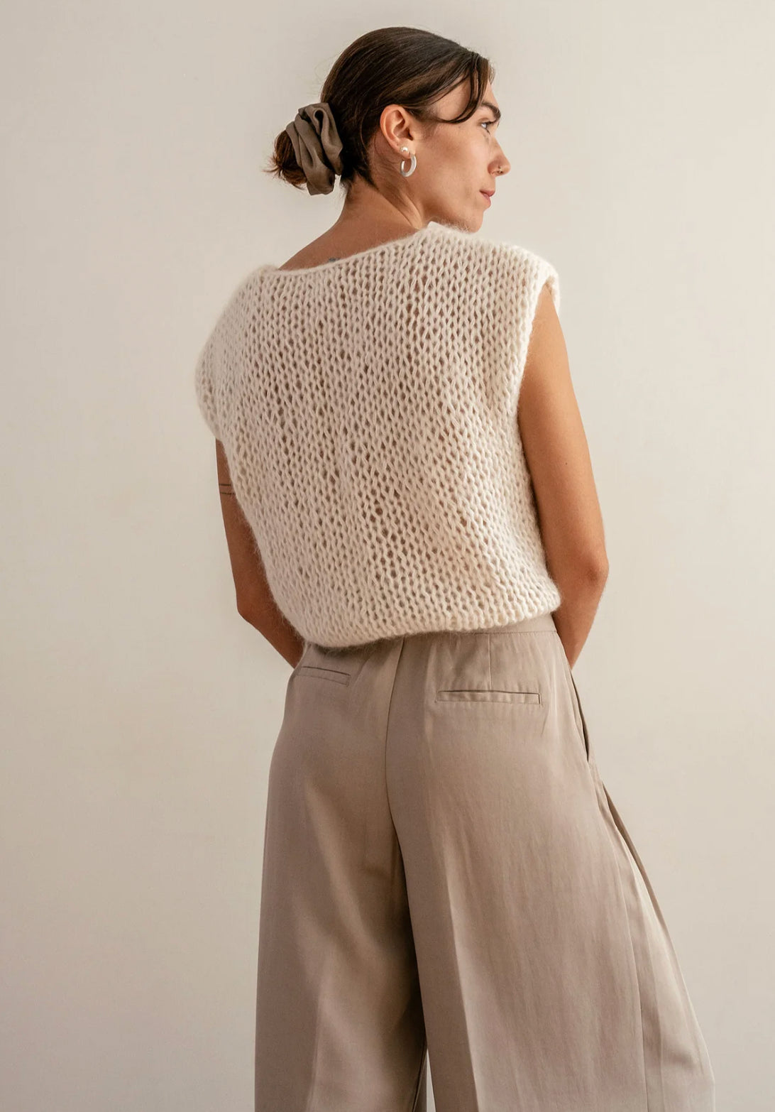 Mohair Wrap Vest in Cloud