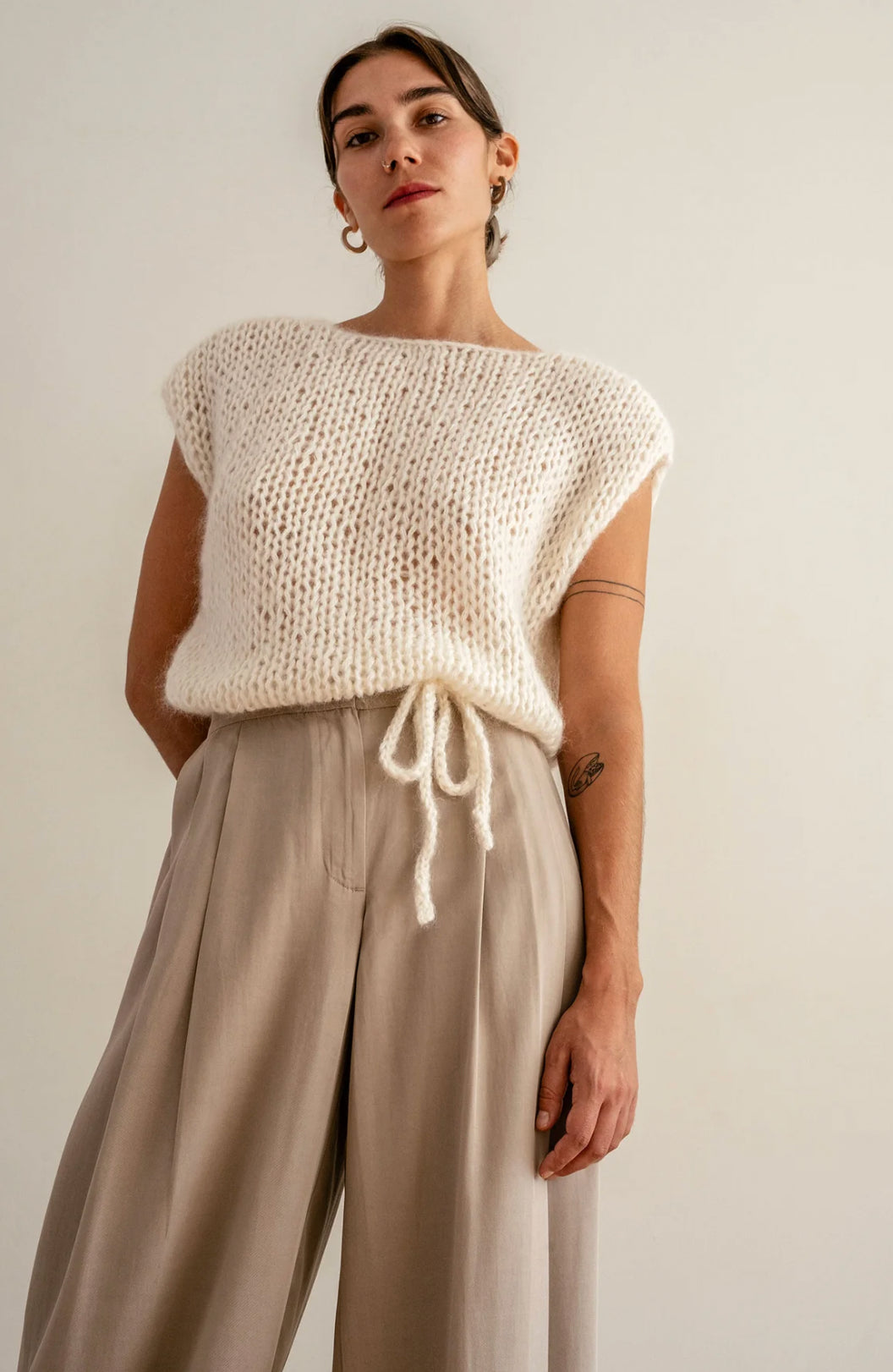 Mohair Wrap Vest in Cloud