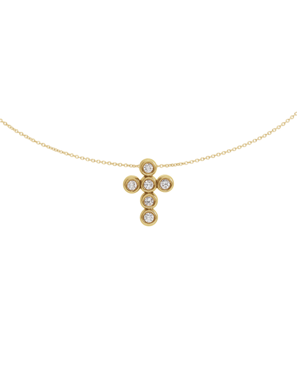Diamond Bezel Cross Necklace