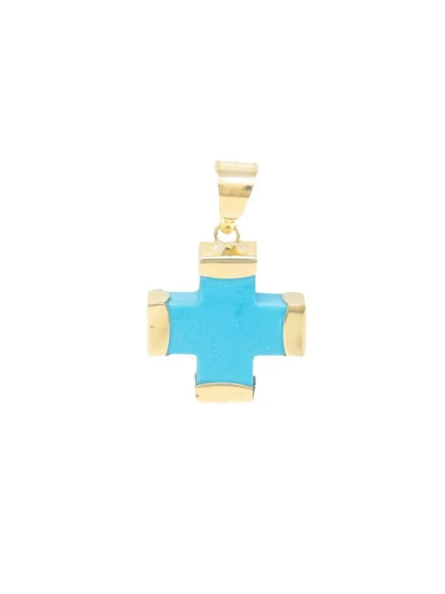 Turquoise Cross Charm - Large