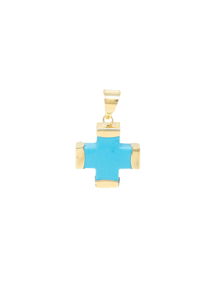 Turquoise Cross Charm - Small